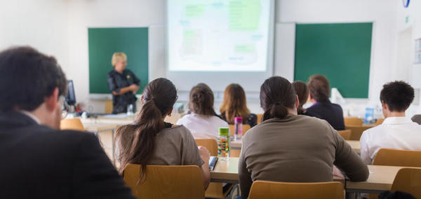 Students in a classroom in the university
