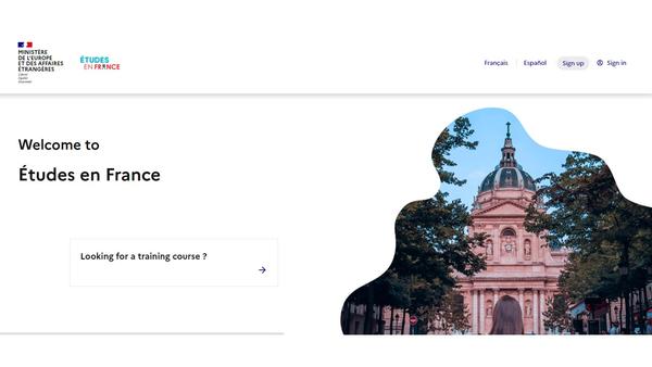 Etudes en France landing page